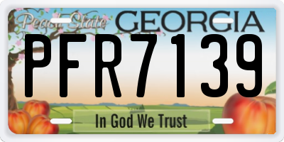 GA license plate PFR7139