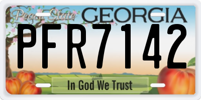 GA license plate PFR7142