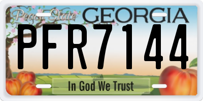 GA license plate PFR7144