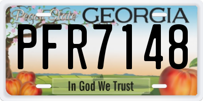 GA license plate PFR7148