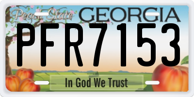 GA license plate PFR7153