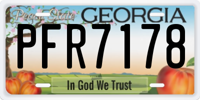 GA license plate PFR7178