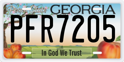 GA license plate PFR7205