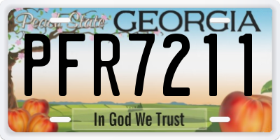 GA license plate PFR7211