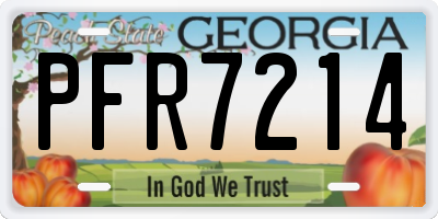 GA license plate PFR7214