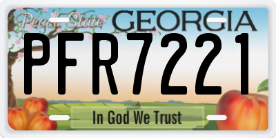 GA license plate PFR7221