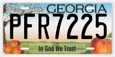 GA license plate PFR7225