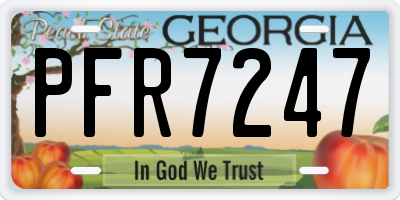 GA license plate PFR7247