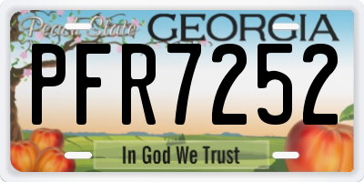 GA license plate PFR7252