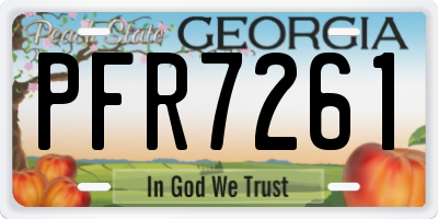 GA license plate PFR7261