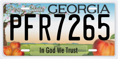 GA license plate PFR7265
