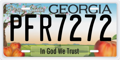 GA license plate PFR7272