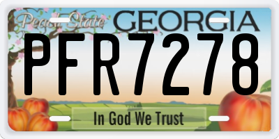 GA license plate PFR7278