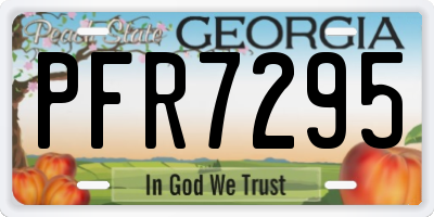 GA license plate PFR7295