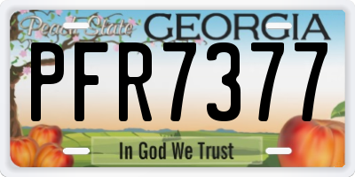 GA license plate PFR7377