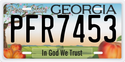 GA license plate PFR7453