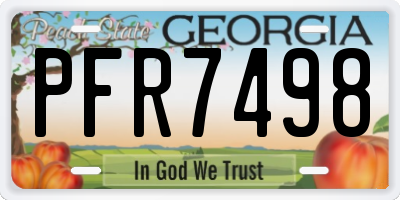 GA license plate PFR7498