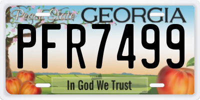 GA license plate PFR7499