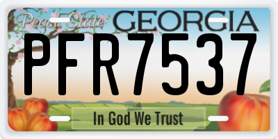 GA license plate PFR7537