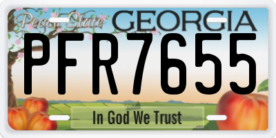 GA license plate PFR7655