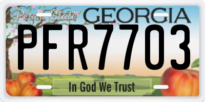 GA license plate PFR7703