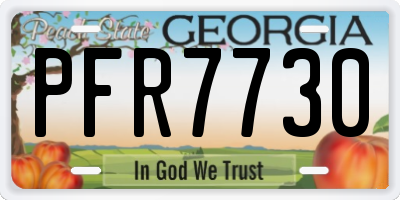 GA license plate PFR7730