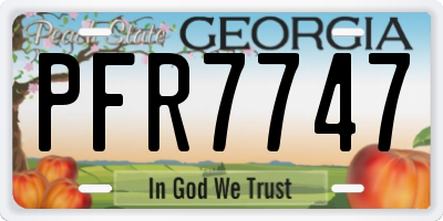 GA license plate PFR7747