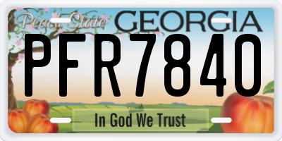 GA license plate PFR7840