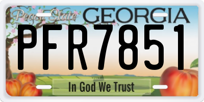 GA license plate PFR7851