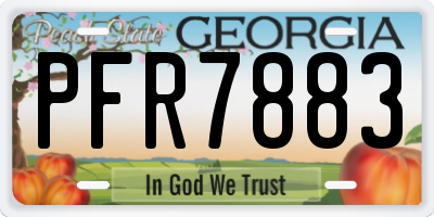 GA license plate PFR7883