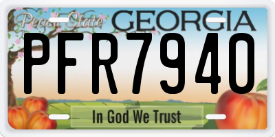 GA license plate PFR7940