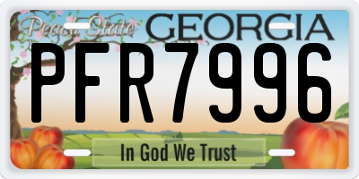 GA license plate PFR7996
