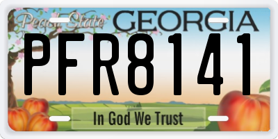 GA license plate PFR8141