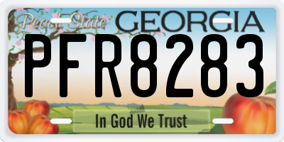 GA license plate PFR8283
