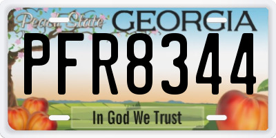 GA license plate PFR8344