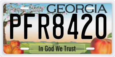 GA license plate PFR8420