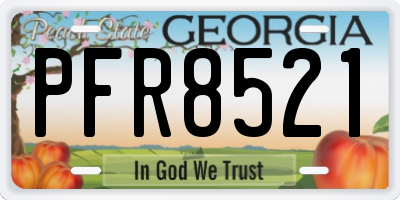 GA license plate PFR8521