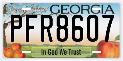 GA license plate PFR8607