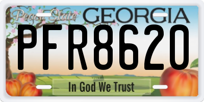 GA license plate PFR8620
