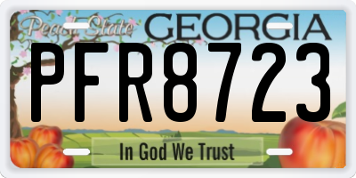 GA license plate PFR8723