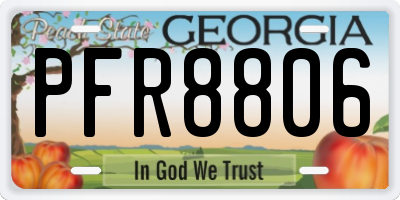 GA license plate PFR8806