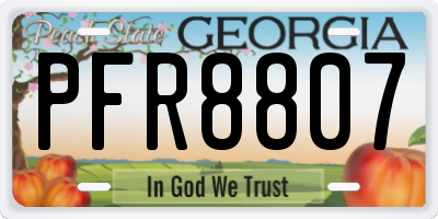 GA license plate PFR8807