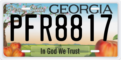 GA license plate PFR8817