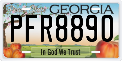 GA license plate PFR8890