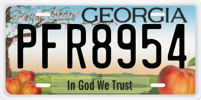 GA license plate PFR8954