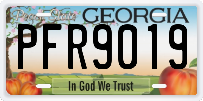 GA license plate PFR9019