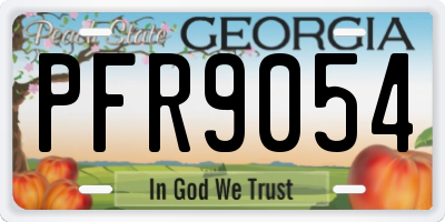 GA license plate PFR9054