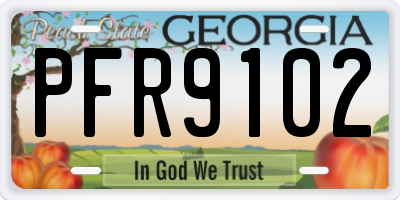GA license plate PFR9102