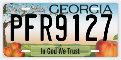 GA license plate PFR9127