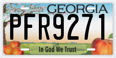 GA license plate PFR9271